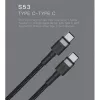 ORSEN S53 USB-C - USB-C -kaapeli 3A 1m sininen