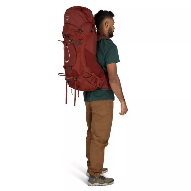 Osprey Aether 65 vaellusreppu S/M granaatinpunainen