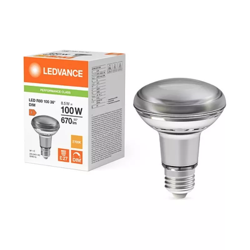 Osram R8010036 DIM 8.5W 827 E27 P LED-heijastinlamppu 670 lm 2700K E27 himmennettävä