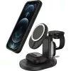 OtterBox 3-in-1 MagSafe-langaton latausasema – Radiant Night (musta) – 7,5W iPhone, AirPods, Apple Watch