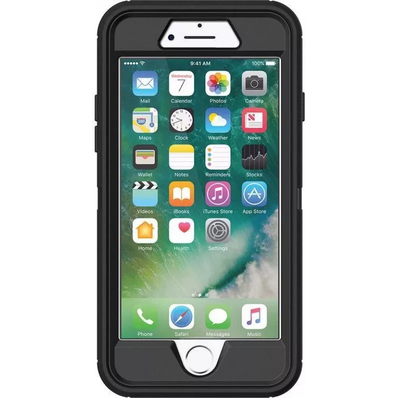 OtterBox Defender Series Apple iPhone 7 - ProPack Each - raskaan sarjan suojakotelo - polykarbonaatti, synteettinen kumi - musta - Apple iPhone 7, 8, SE (2. sukupolvi), SE (3. sukupolvi)