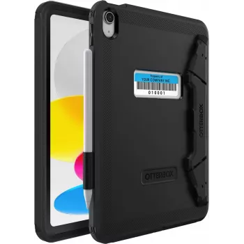 OtterBox Defender Series Kickstand -kotelo iPad 10. sukupolvi - erittäin kestävä suojakotelo integroidulla näytönsuojalla - sotilasstandardin mukainen pudotustesti - musta (77-93756)