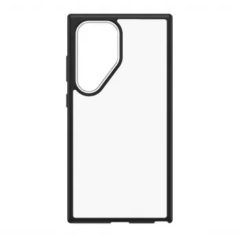 OtterBox React -kotelo Samsung Galaxy S24 Ultra -puhelimelle - Black Crystal Clear/Black Drop+-suojauksella