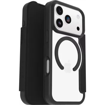 OtterBox React Folio MagSafe iPhone 17 Pro Black Crystal - Clear/Black