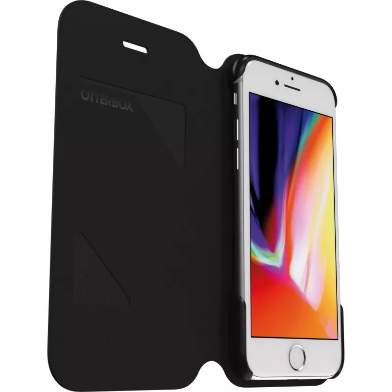 OtterBox Strada Series flip-kotelo Apple iPhone 6/6s/7/8/SE (2. & 3. sukupolvi) - musta
