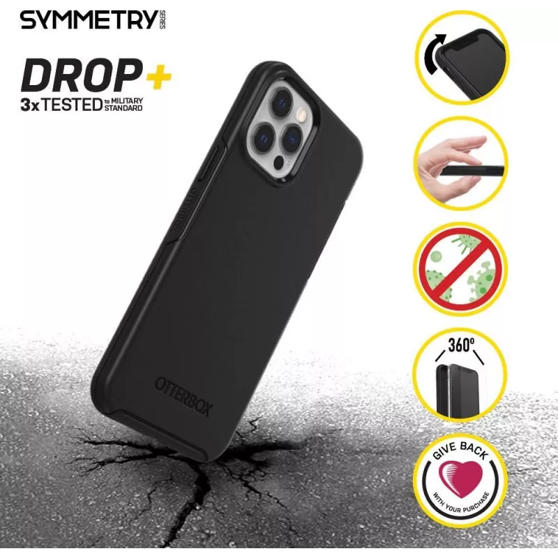 OtterBox Symmetry Series takakuori Apple iPhone 12 / iPhone 12 Pro - musta