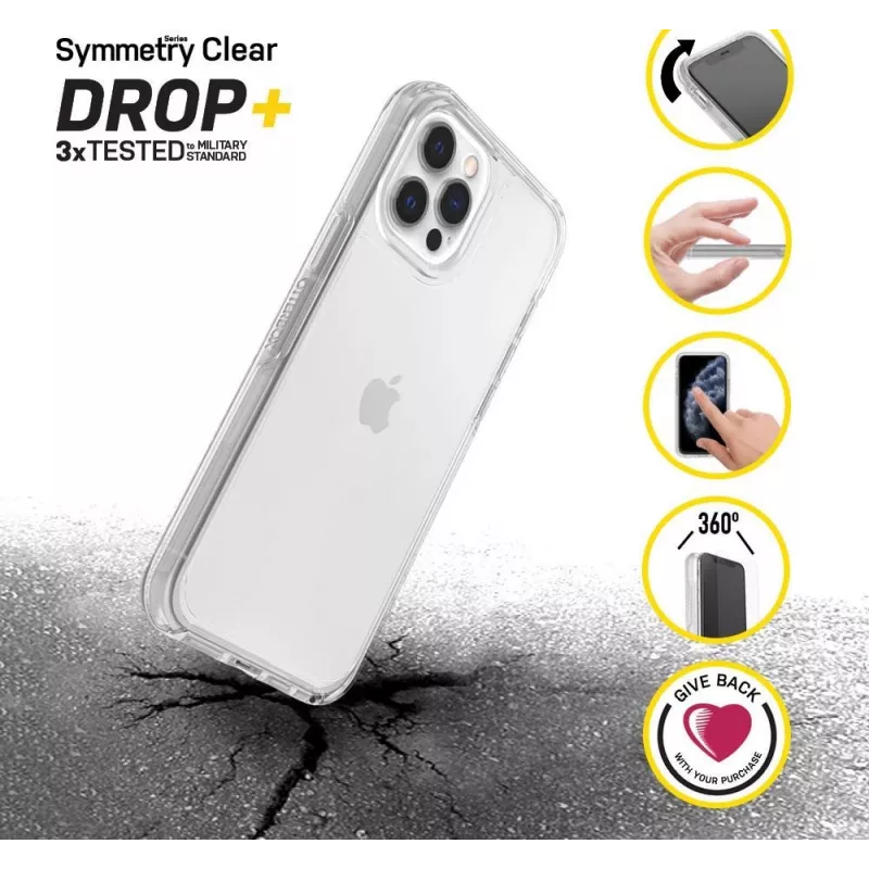 OtterBox Symmetry Series -kotelo iPhone 12 ja iPhone 12 Pro - Clear