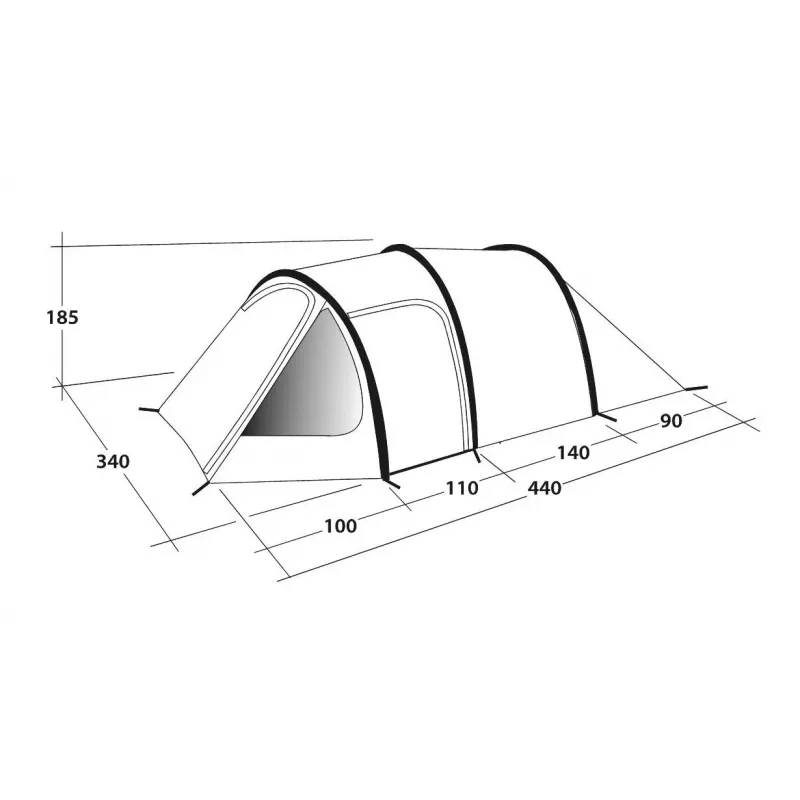 Outwell Earth 5 5 hengen tunneliteltta – 2 tilaa, 3000mm vesipatsas, vihreä