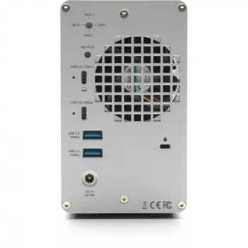 OWC Mercury Elite Pro Dual 2-paikkainen RAID-kotelo 3-porttisella USB-keskittimellä, USB 3.2 Gen 2 Type-C (hopea)
