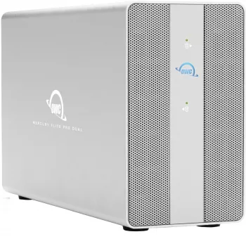 OWC Mercury Elite Pro Dual 2-paikkainen RAID-kotelo 3-porttisella USB-keskittimellä, USB 3.2 Gen 2 Type-C (hopea)