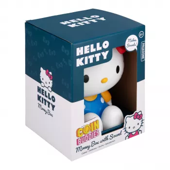 Paladone Hello Kitty säästöpossu muotoiltu - keraaminen kolikkolaatikko, virallinen Sanrio-tuote, valkoinen/vaaleanpunainen/musta, 13,5 x 13,5 x 16,5 cm