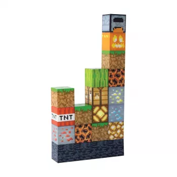 Paladone Minecraft Block Building Light – 16 LED-palikkaa, USB-käyttöinen, lämmin valkoinen, kokoontaitettava