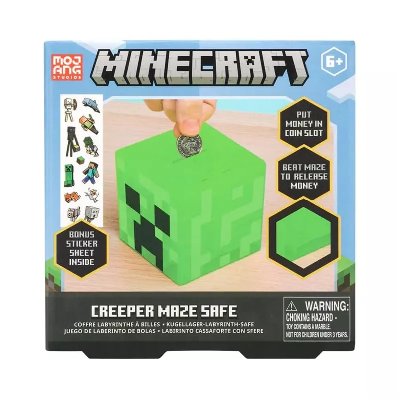 Paladone Minecraft Creeper Maze Safe V2 – elektroninen pulma-säästölukko Creeper-äänitehosteilla