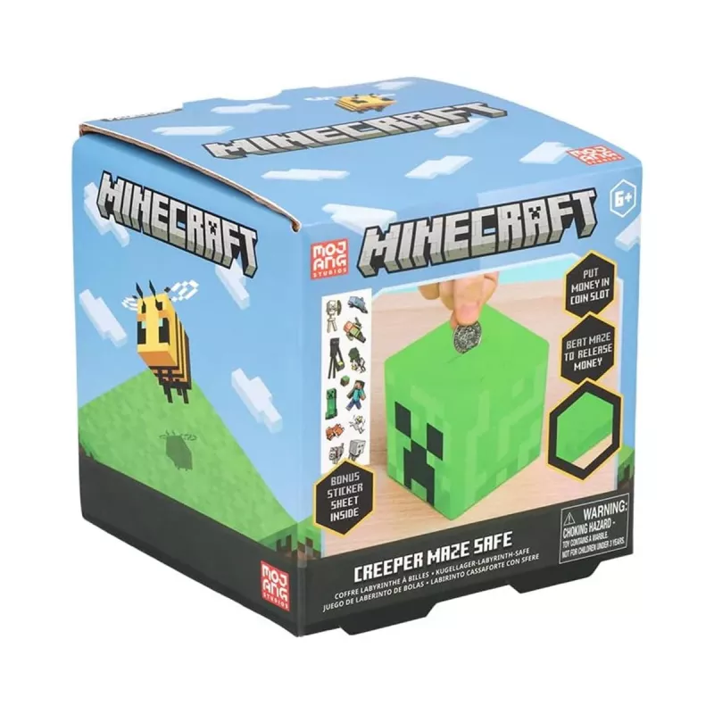 Paladone Minecraft Creeper Maze Safe V2 – elektroninen pulma-säästölukko Creeper-äänitehosteilla