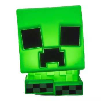 Paladone Minecraft Creeper SquishyGlo silikonivalo ladattava – himmennettävä vihreä LED-yövalo 3 kirkkausasteella ja Micro-USB-latauksella