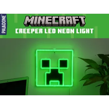 Paladone Minecraft Creeper seinälle asennettava LED-neonvalo