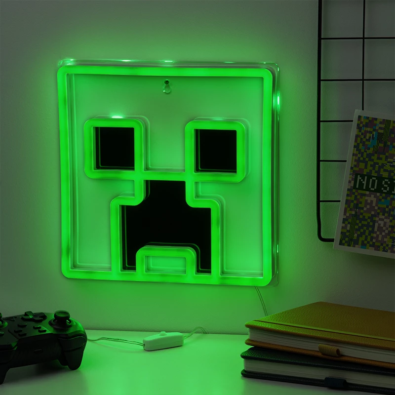 Paladone Minecraft Creeper seinälle asennettava LED-neonvalo