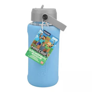 Paladone Minecraft lasinen juomapullo 450 ml Creeper-kuvio