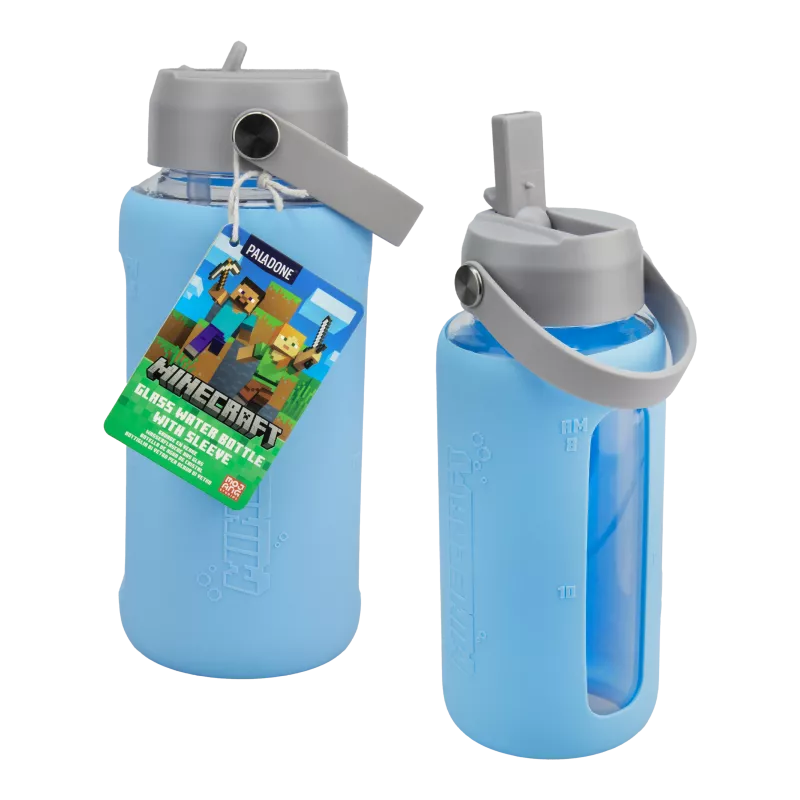 Paladone Minecraft lasinen juomapullo 450 ml Creeper-kuvio