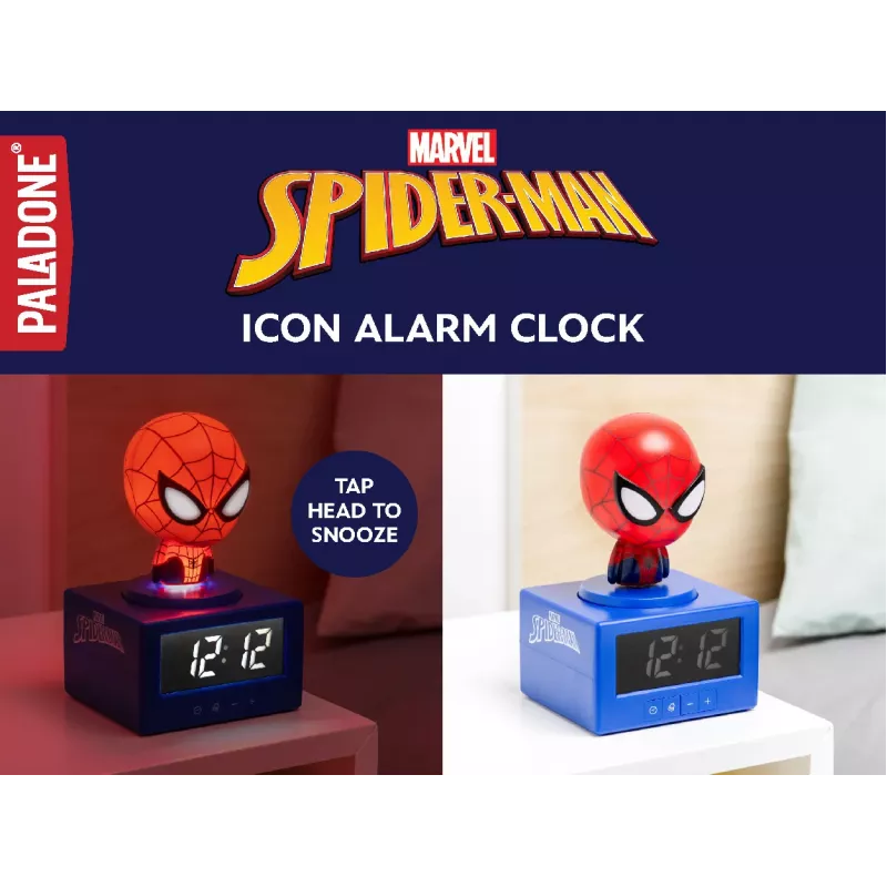 Paladone Spider-Man Icon herätyskello - digitaalinen LED, punainen/musta