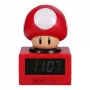 Paladone Super Mario Super Mushroom -herätyskello - digitaalinen LCD, USB-virta, viralliset Nintendo-äänitehosteet, punainen/valkoinen