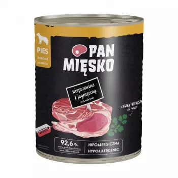PAN MIĘSKO sika lampaan kanssa märkäruoka koirille 800g – täyspastaruoka kaikille roduille