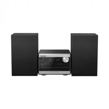 Panasonic SC-PM272EG-S mikro-hifi-järjestelmä CD:llä, Bluetoothilla, DAB/DAB+ radiolla, USB:lla ja AUX:lla - hopea (20 W RMS)