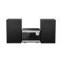 Panasonic SC-PM272EG-S mikro-hifi-järjestelmä CD:llä, Bluetoothilla, DAB/DAB+ radiolla, USB:lla ja AUX:lla - hopea (20 W RMS)