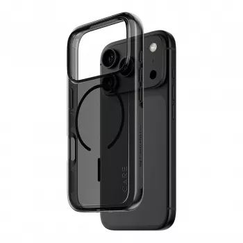 PanzerGlass CARE Smokey -kotelo mustalla MagSafe-yhteensopiva iPhone 17 Pro -puhelimeen