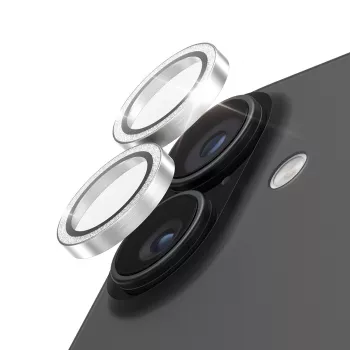 PanzerGlass Hoops Glitter Silver Kameran linssin suojus iPhone 17 / iPhone 16 / 16 Plus:lle