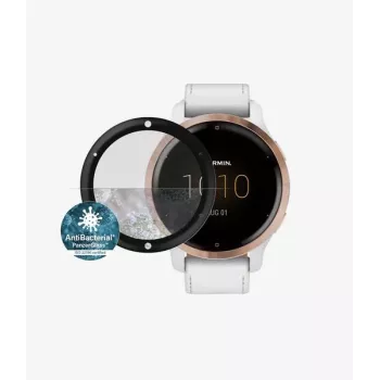 PanzerGlass näytönsuoja Garmin Venu 2s/Vivoactive 4s - musta, 9H karkaistu lasi