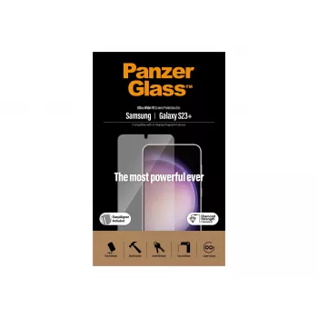 PanzerGlass Ultra-Wide Fit -näytönsuojakalvo Samsung Galaxy S23+:lle asennustyökalulla