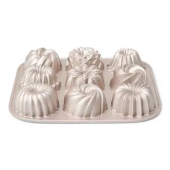 Patisse PAT-04521 tarttumaton hiiliteräs mini-gugelhupf-vuokasarja, 6-osainen, musta