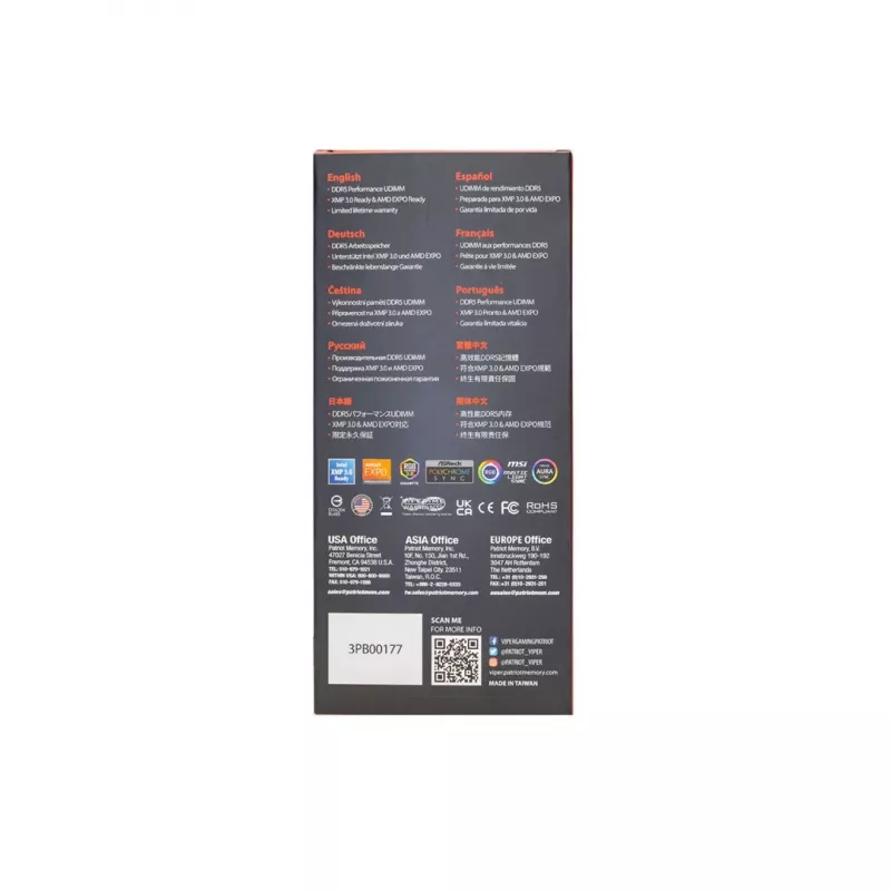 Patriot Viper Venom AMD DDR5 8GB 6000MHz CL36 EXPO muistimoduuli
