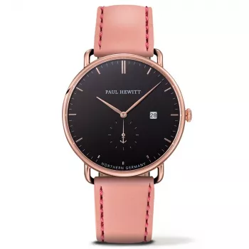 PAUL HEWITT Grand Atlantic Line miesten kello PHTGARB24M 42 mm musta kellotaulu nahkaranneke