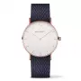 Paul Hewitt Sailor Line unisex-kvartsikello 39 mm ruusukulta ruostumaton teräskotelo valkoinen kellotaulu harmaa nahkaranneke PH-SA-RSTW17S