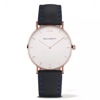 Paul Hewitt Sailor Line unisex-kello PH-SA-RSTW11S 39mm ruusukulta harmaa nahka