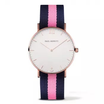 PAUL HEWITT Sarstwin unisex-kello 39mm ruusukulta ruostumaton teräskotelo valkoinen kellotaulu nude-nahkaranneke kvartsi PHSARSTWNLP20