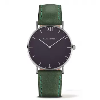 PAUL HEWITT naisten Sailor Line kvartsikello PHSASSMB12S 36mm ruusukulta ruostumaton teräskotelo valkoinen hiekka kellotaulu musta nahkaranneke