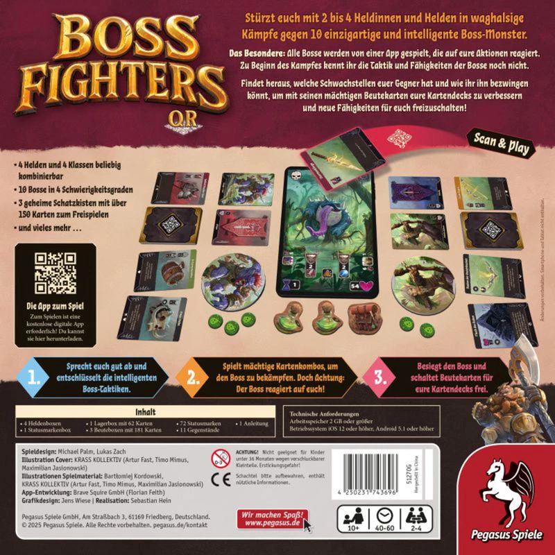 Pegasus Spiele Boss Fighters QR -yhteistyökorttipeli (51270G)