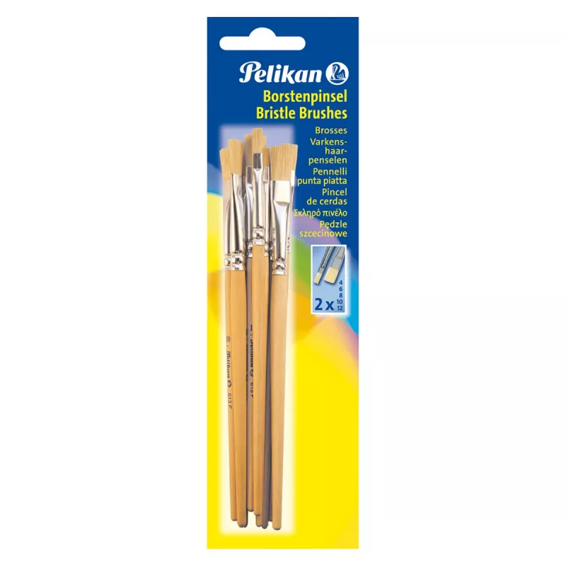 Pelikan 720409 litteä sivellin koko 9, hopea, 10 kpl