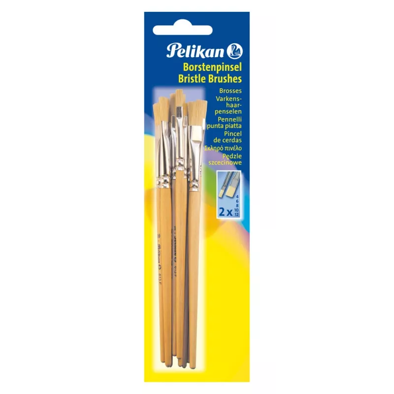 Pelikan 720409 litteä sivellin koko 9, hopea, 10 kpl