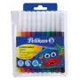 Pelikan 985663 Fine huopakynäsarja, 10 eri väriä, pestävä muste, ilmastoidut turvakorkit, ohut 1,0 mm kärki