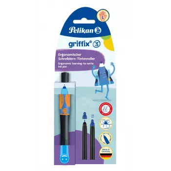 Pelikan griffix Neon Black vasenkätisen rollball-kynä - pinkki 821018