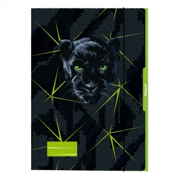 Pelikan Panther piirustuskansio DIN A3, tukeva kartonki, UV-korkakiilto, musta Panther-grafiikalla, 1 kpl 300004010