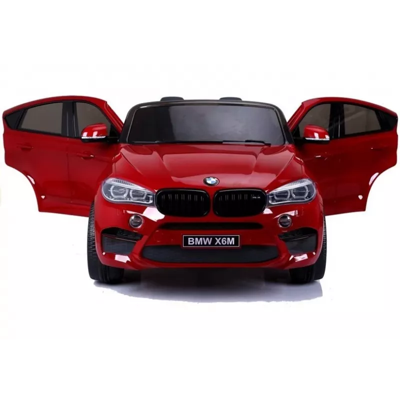 PETMEX akkukäyttöinen auto uusi BMW X6M SUV LED-valot MP3 punainen maalattu