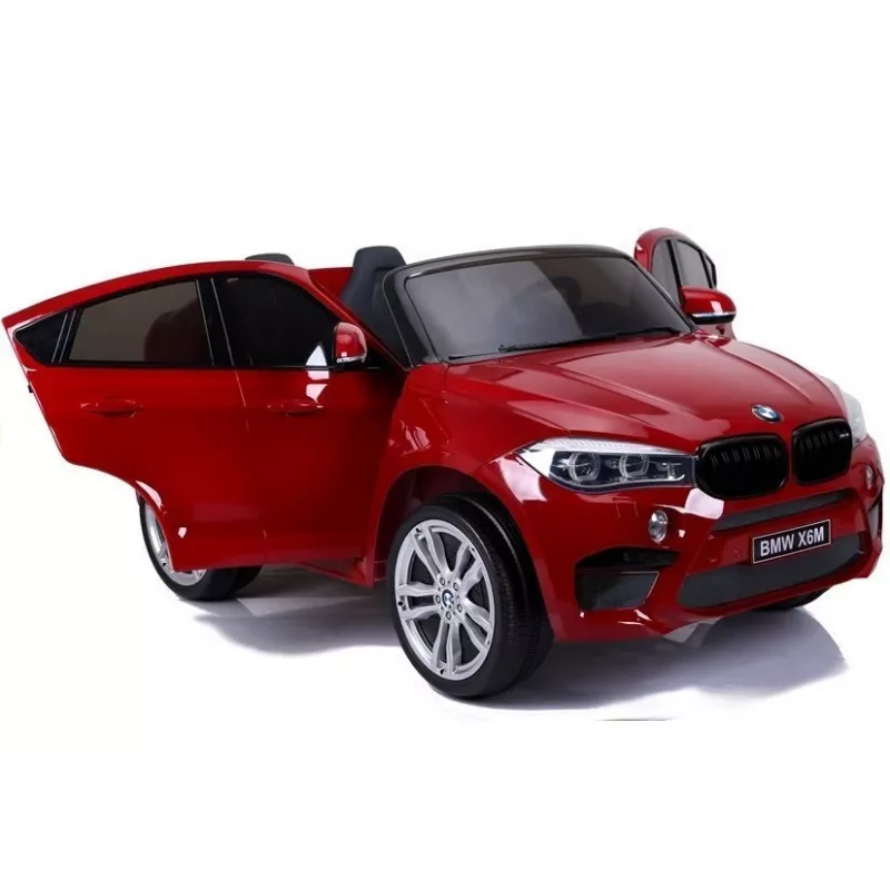 PETMEX akkukäyttöinen auto uusi BMW X6M SUV LED-valot MP3 punainen maalattu