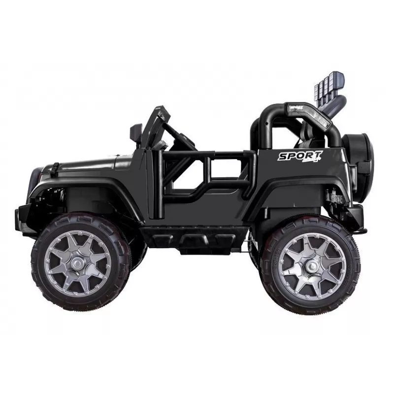 PETMEX paristokäyttöinen Jeep HP012 lapsille LED-valoilla ja MP3, musta