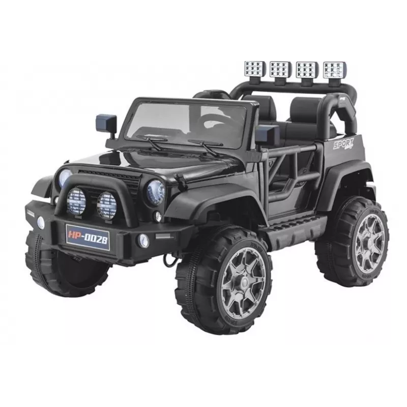 PETMEX paristokäyttöinen Jeep HP012 lapsille LED-valoilla ja MP3, musta