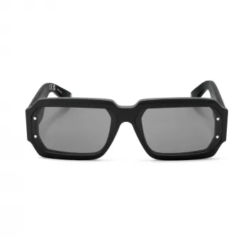 PHILIPP PLEIN MAN SPP150-670703 aurinkolasit suorakaiteen muotoinen musta kehys harmaat linssit 67/11/145 mm